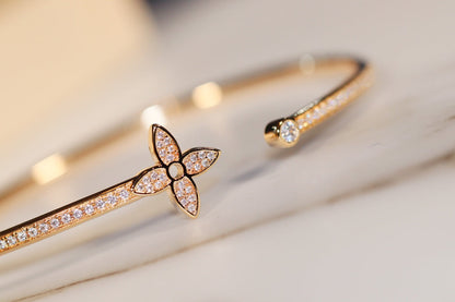 Mysitc IDYLLE GOLD OPEN BRACELET DIAMOND PAVED