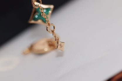 Mysitc STAR AND SUN 4 MOTIF PINK GOLD MALACHITE BRACELET