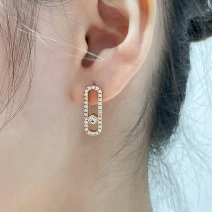 [Mystic ]MOVE UNO STUD DIAMOND PAVED OHRRINGE