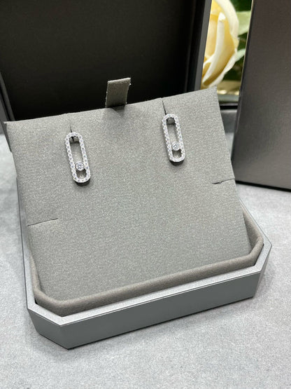 [Mystic ]MOVE UNO STUD DIAMOND PAVED OHRRINGE