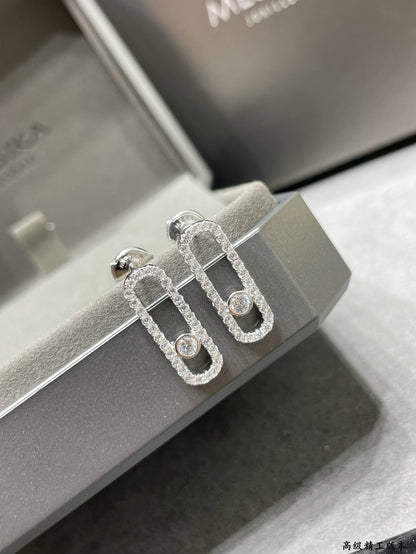 [Mystic ]MOVE UNO STUD DIAMOND PAVED OHRRINGE