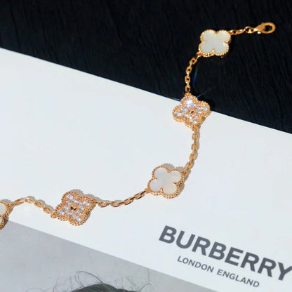 [Mysitc ]New CLOVER WHITE PEARL MOP 5 MOTIF BRACELET COLLECTION
