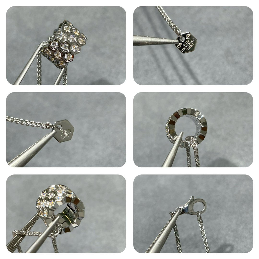 Mysitc BEE LOVE DIAMOND PAVED 3 ROW NECKLACE