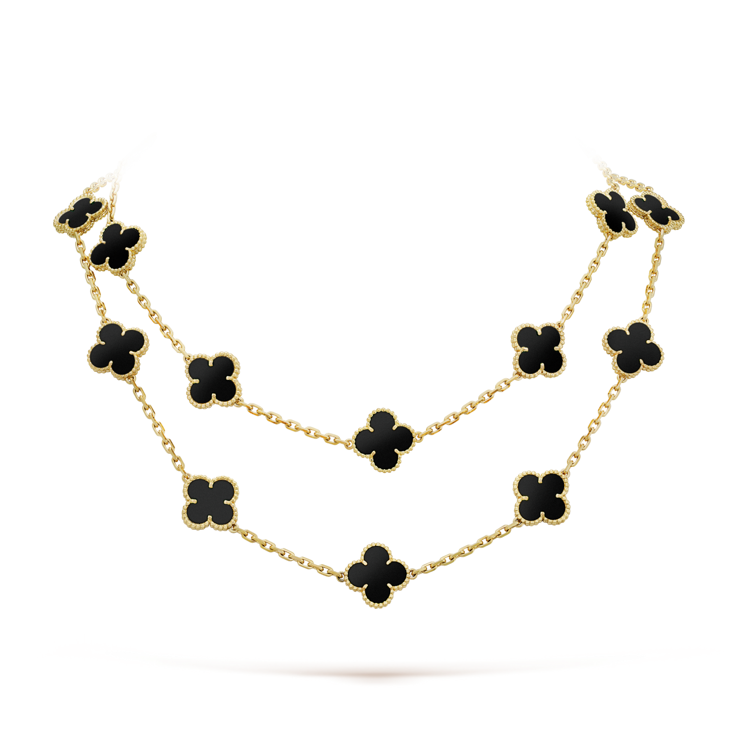 Mysitc CLOVER 20 MOTIFS ONYX NECKLACE