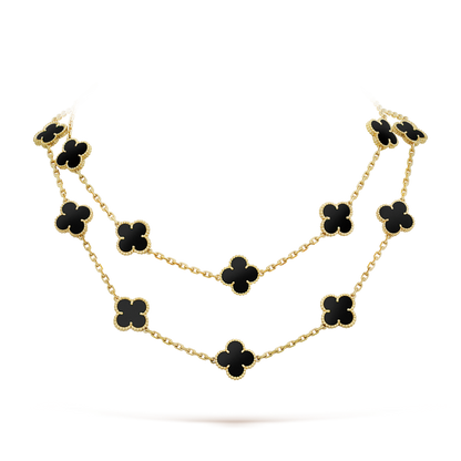 Mysitc CLOVER 20 MOTIFS ONYX NECKLACE