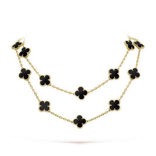 Mysitc CLOVER 20 MOTIFS ONYX NECKLACE