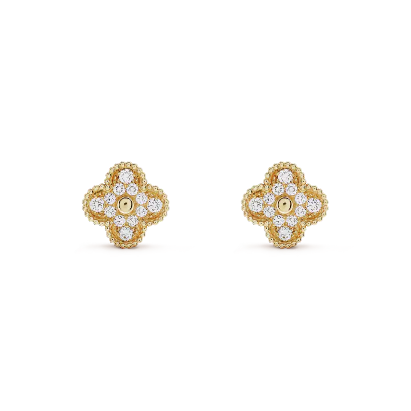 Mysitc CLOVER MEDIUM 1 MOTIFS FUll DIAMOND EARRINGS