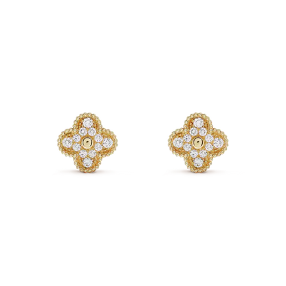 Mysitc CLOVER MEDIUM 1 MOTIFS FUll DIAMOND EARRINGS