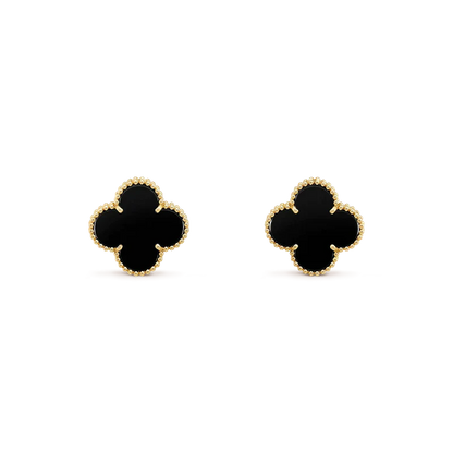 Mysitc CLOVER MEDIUM 1 MOTIFS  ONYX STUD EARRINGS