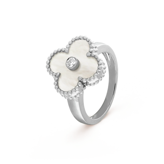 Mysitc CLOVER SILVER MOP DIAMOND RING