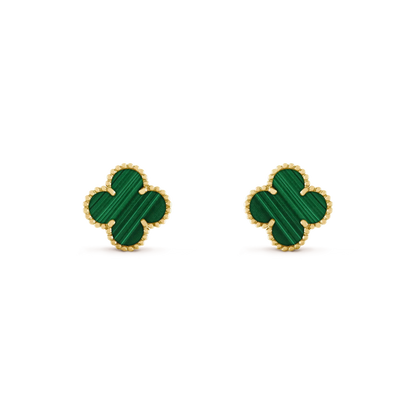 Mysitc CLOVER MEDIUM 1 MOTIFS MALACHITE  EARRINGS
