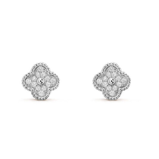 Mysitc CLOVER MINI DIAMOND STUD EARRINGS
