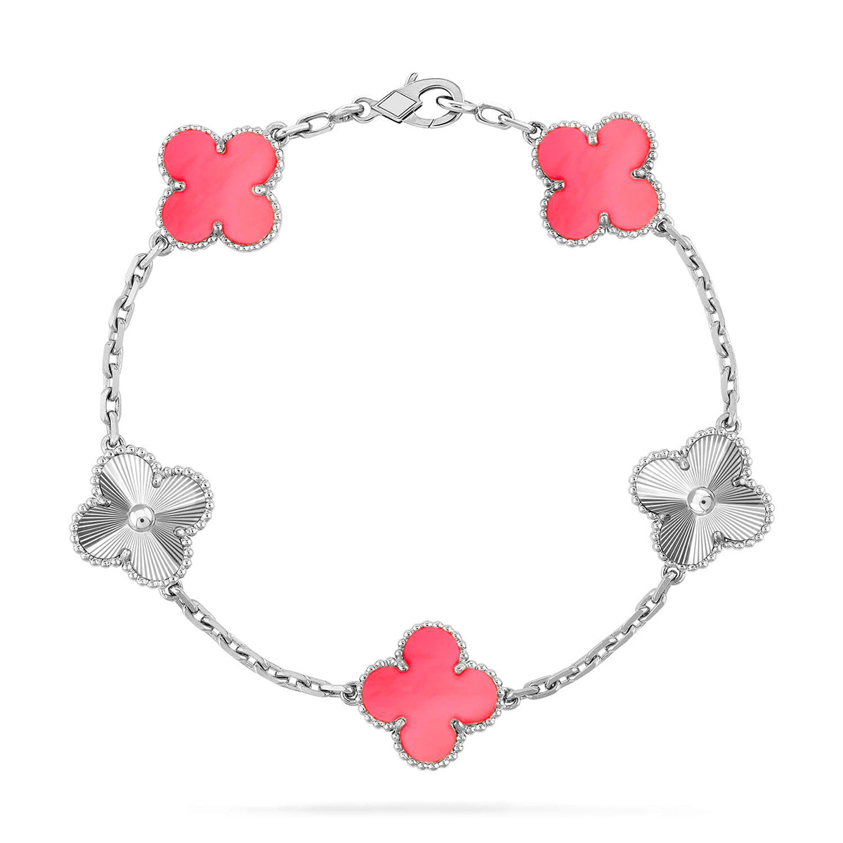 [Mysitc ]New  CLOVER 5 MOTIFS  PINK MOP BRACELET COLLECTION