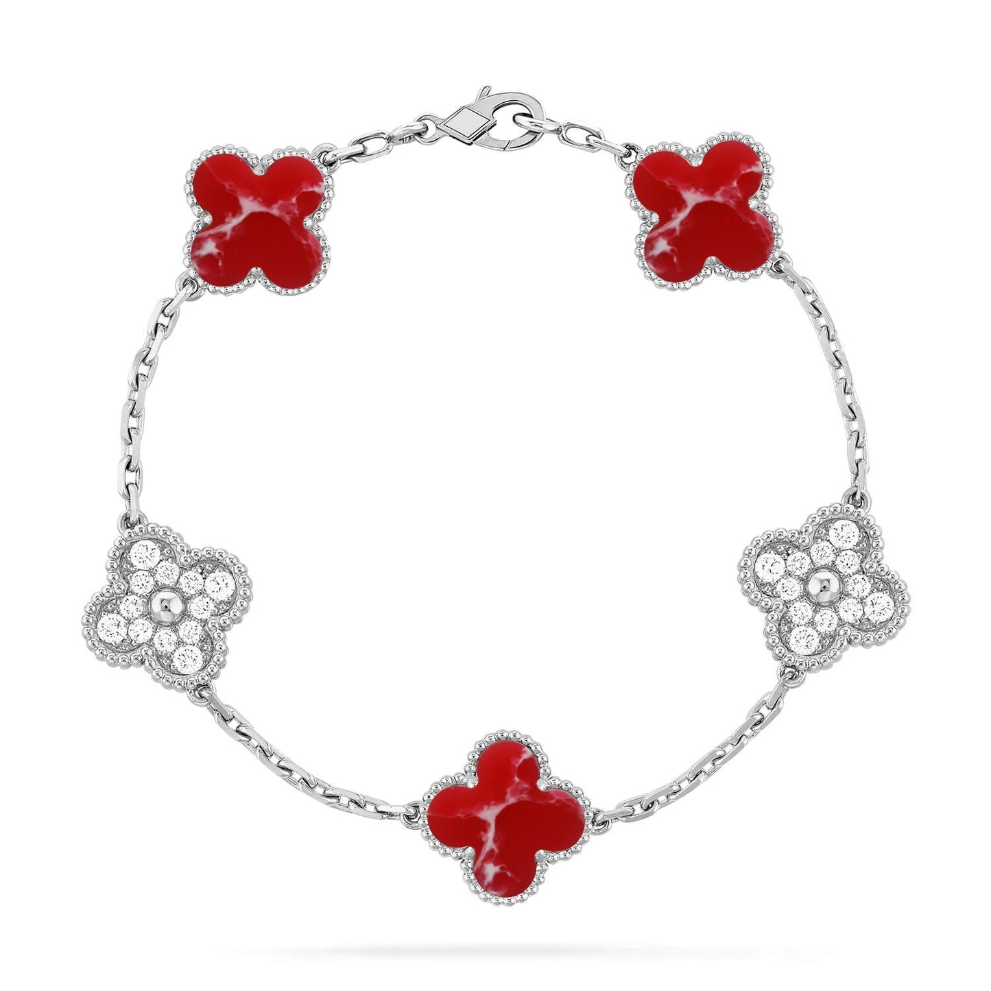 [Mysitc ]New CLOVER 5 MOTIF RED PATTERN BRACELET COLLECTION