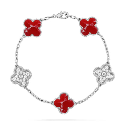 [Mysitc ]New CLOVER 5 MOTIF RED PATTERN BRACELET COLLECTION