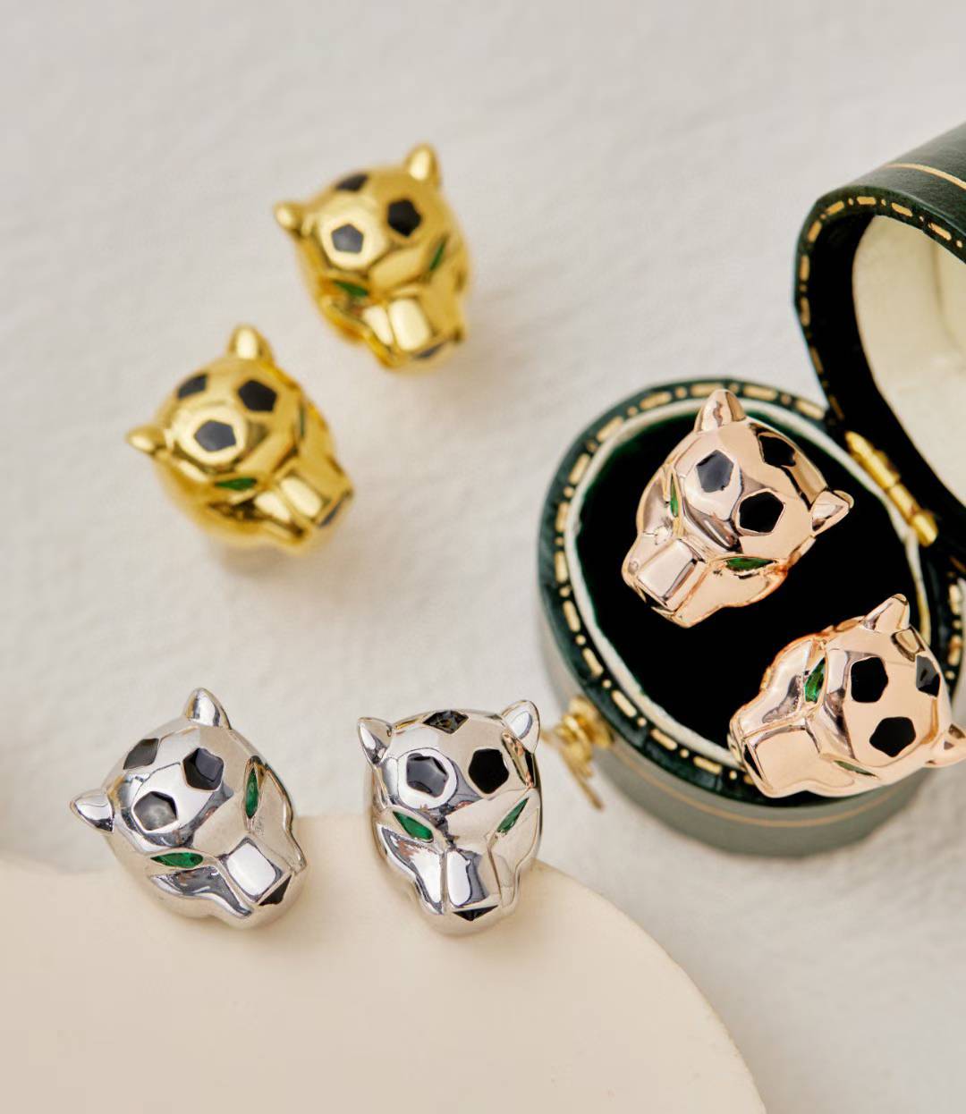 [Mysitc ] CHRRTAH-PRINT STUD EARRINGS, THREE COLORS