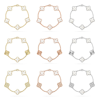 [Mysitc ]New CLOVER WHITE PEARL MOP 5 MOTIF BRACELET COLLECTION