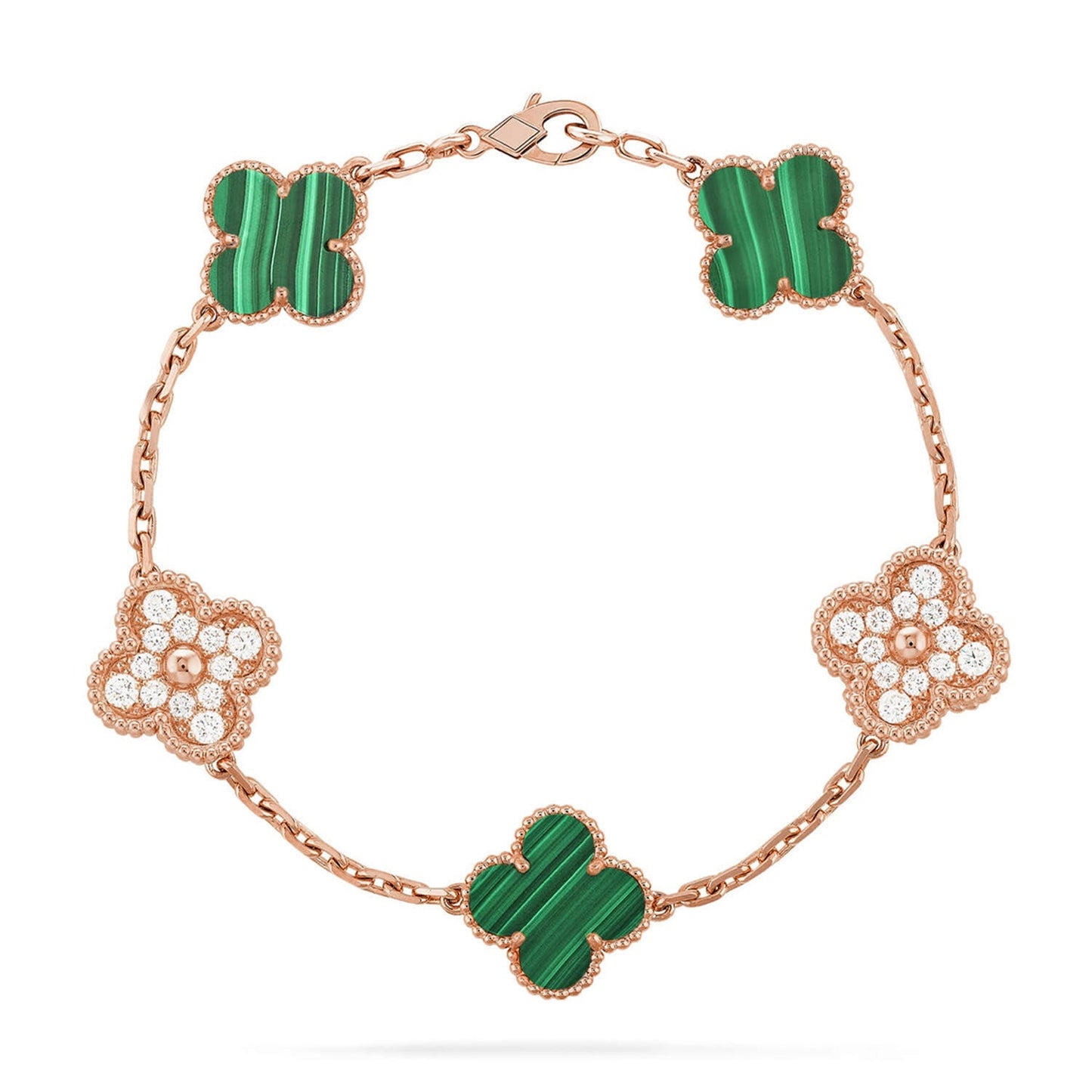 [Mysitc ]New  CLOVER 5 MOTIF MALACHITE BRACELET COLLECTION