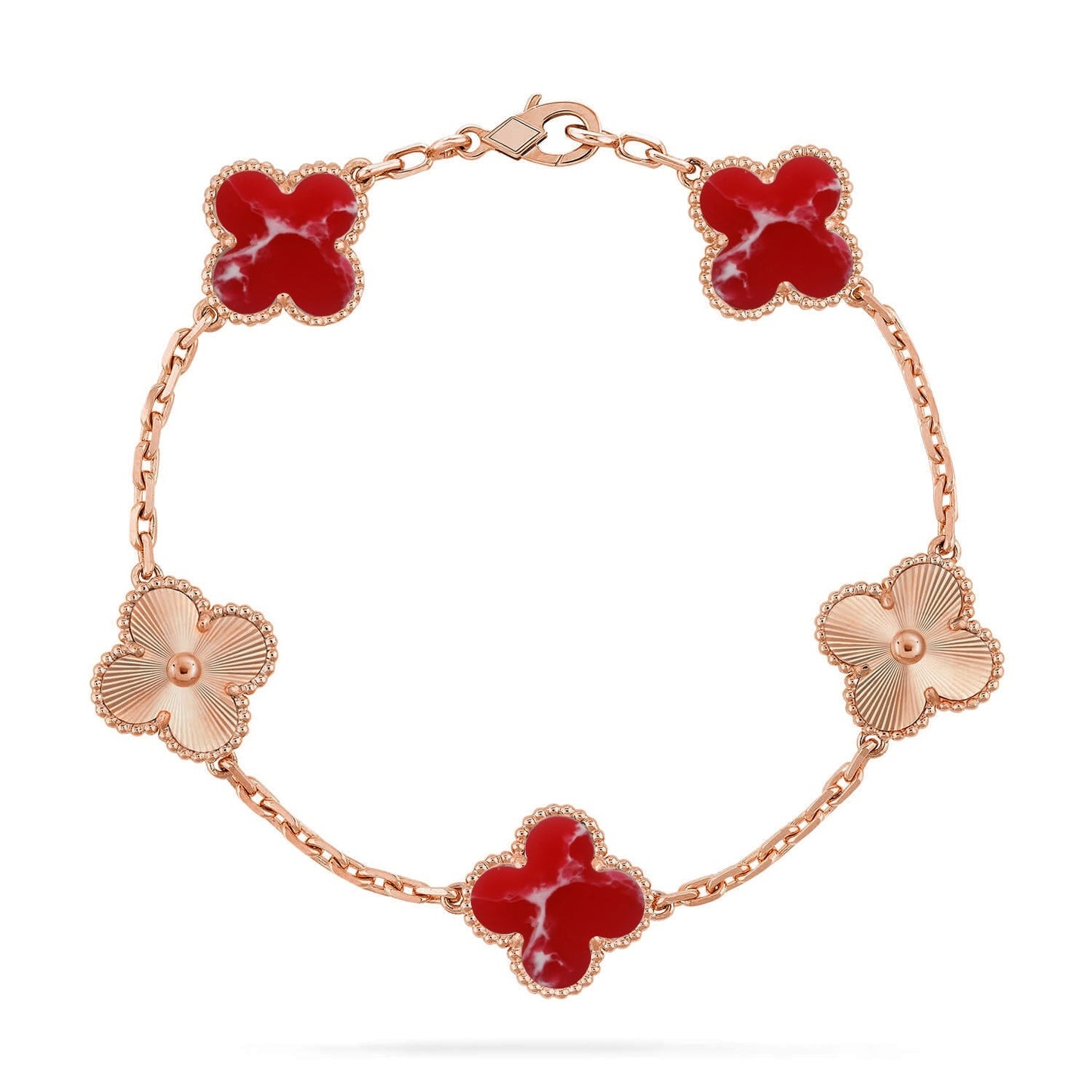 [Mysitc ]New CLOVER 5 MOTIF RED PATTERN BRACELET COLLECTION
