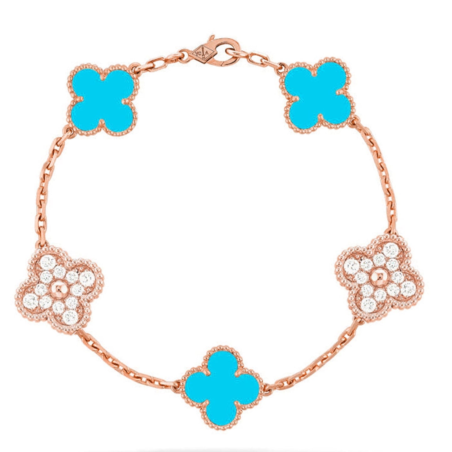 [Mysitc ]New  CLOVER 5 MOTIF TURQUOISE BRACELET COLLECTION