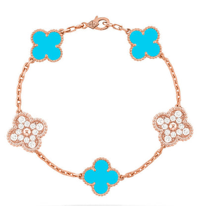 [Mysitc ]New  CLOVER 5 MOTIF TURQUOISE BRACELET COLLECTION