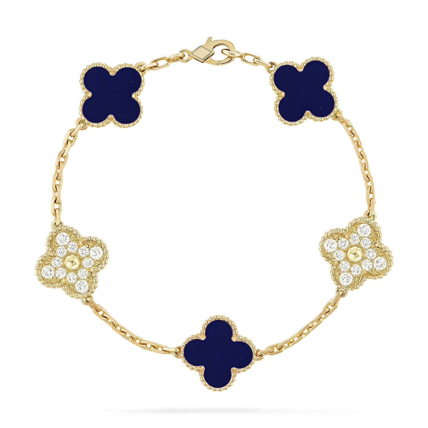 [Mysitc ]New CLOVER 5 MOTIF LAPIS LAZULI BRACELET COLLECTION