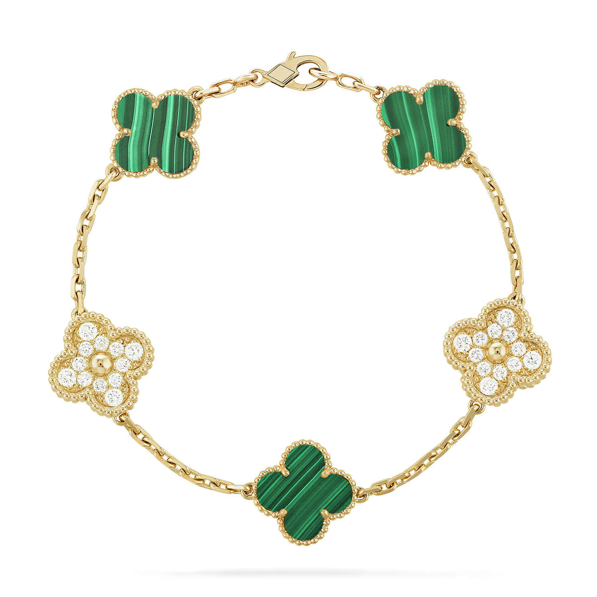 [Mysitc ]New  CLOVER 5 MOTIF MALACHITE BRACELET COLLECTION