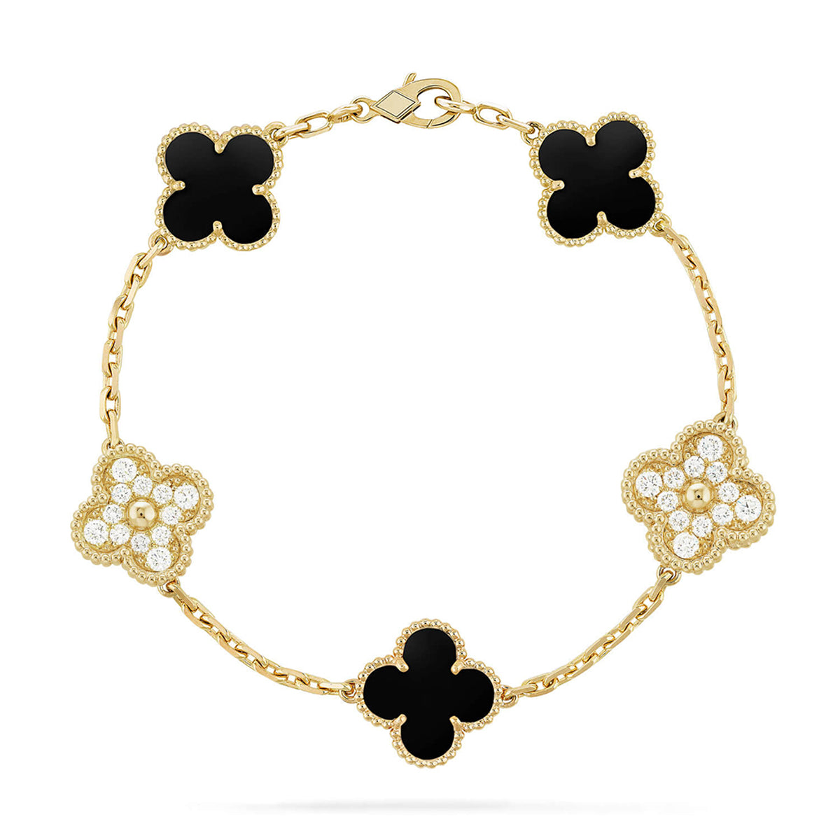 [Mysitc ]New CLOVER 5 MOTIF ONYXS BRACELET COLLECTION