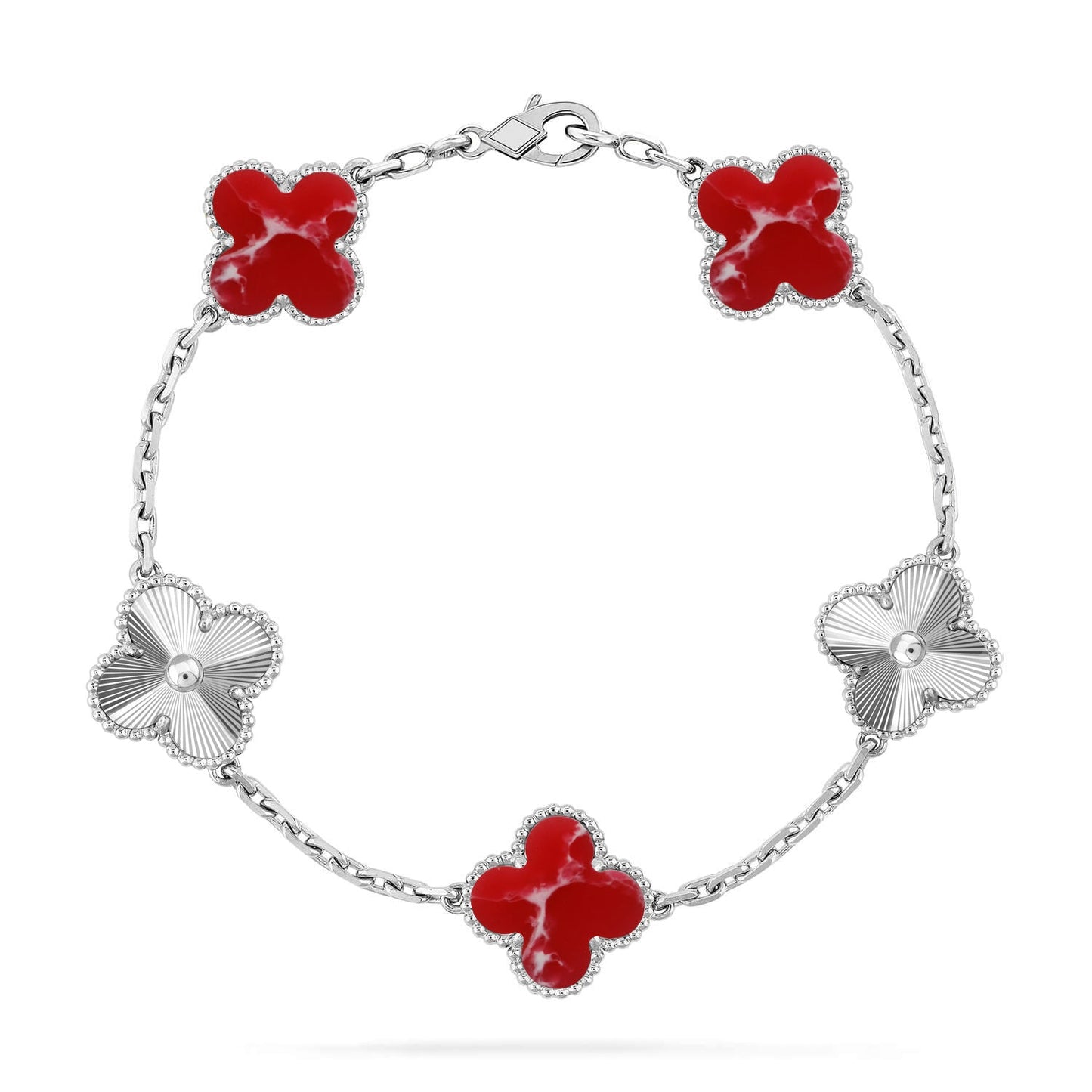 [Mysitc ]New CLOVER 5 MOTIF RED PATTERN BRACELET COLLECTION