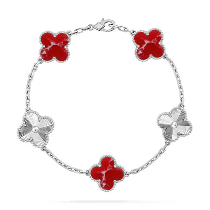 [Mysitc ]New CLOVER 5 MOTIF RED PATTERN BRACELET COLLECTION