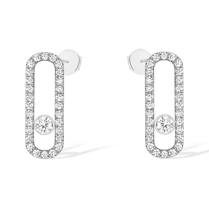 [Mystic ]MOVE UNO STUD DIAMOND PAVED OHRRINGE