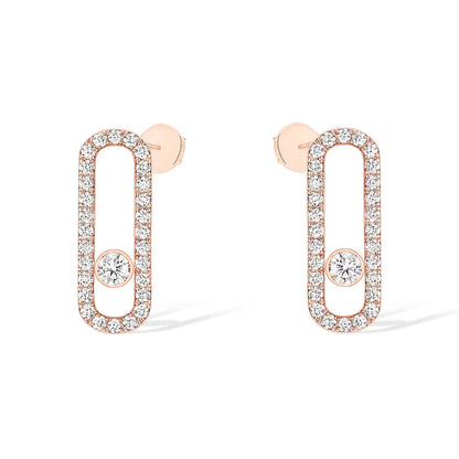 [Mystic ]MOVE UNO STUD DIAMOND PAVED OHRRINGE