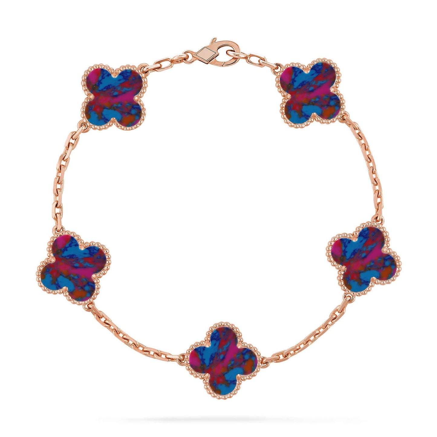 [Mysitc ]New CLOVER 5 MOTIF COLOR GEMSTONES BRACELET COLLECTION
