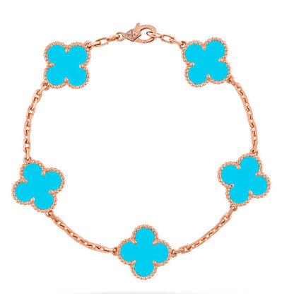 [Mysitc ]New  CLOVER 5 MOTIF TURQUOISE BRACELET COLLECTION