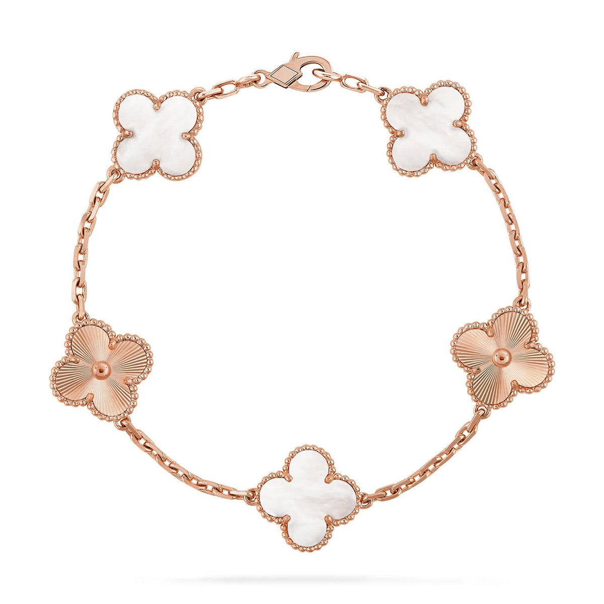 [Mysitc ]New CLOVER WHITE PEARL MOP 5 MOTIF BRACELET COLLECTION