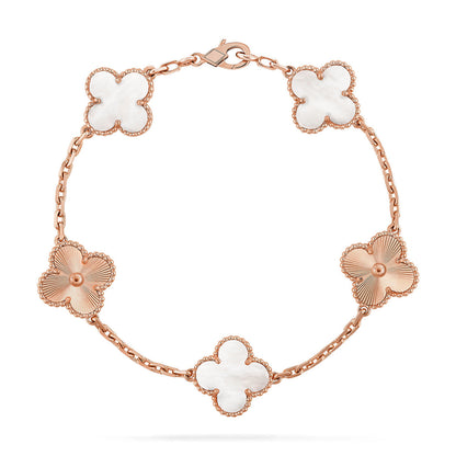 [Mysitc ]New CLOVER WHITE PEARL MOP 5 MOTIF BRACELET COLLECTION