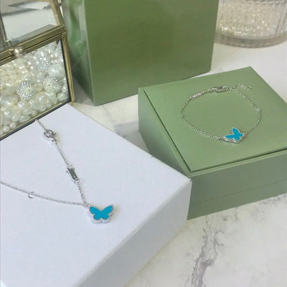 Mysitc BUTTERFLY TURQUOISE BUTTERFLY BRACELET SILVER