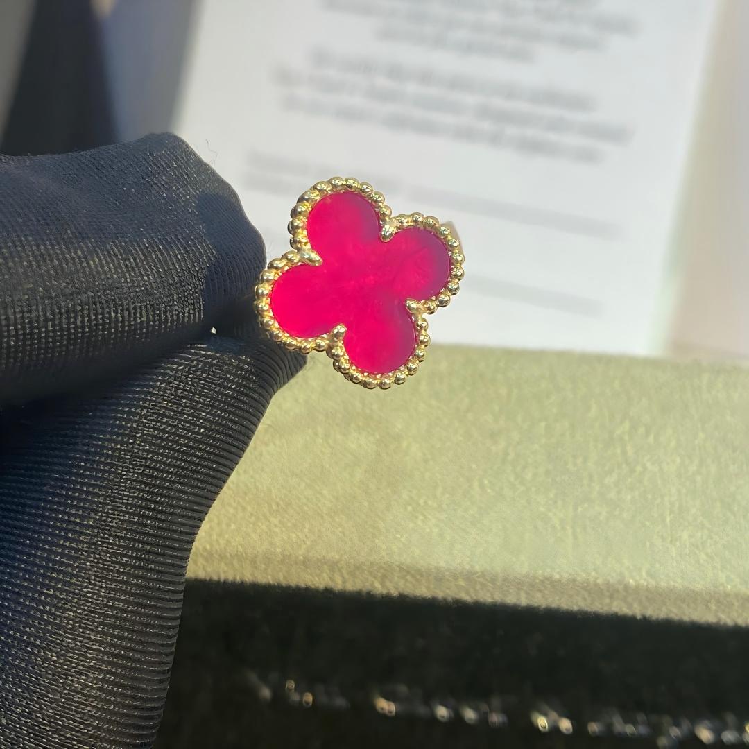 [Mystic]NEW CLOVER PINK ENAMEL RINGS