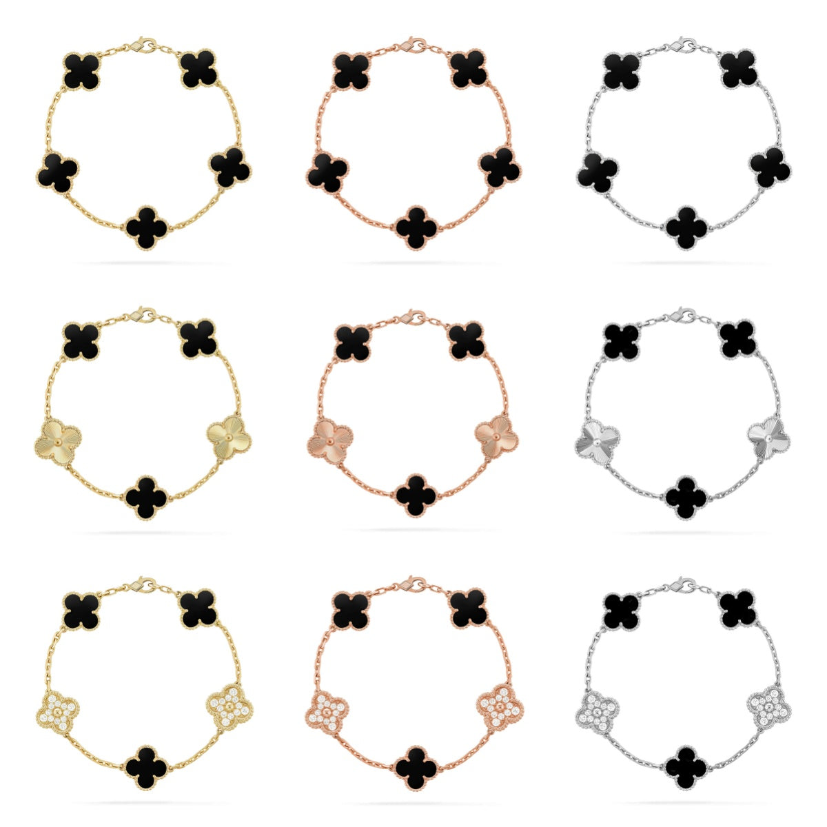 [Mysitc ]New CLOVER 5 MOTIF ONYXS BRACELET COLLECTION