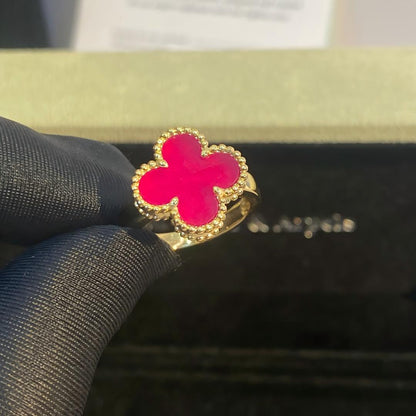 [Mystic]NEW CLOVER PINK ENAMEL RINGS