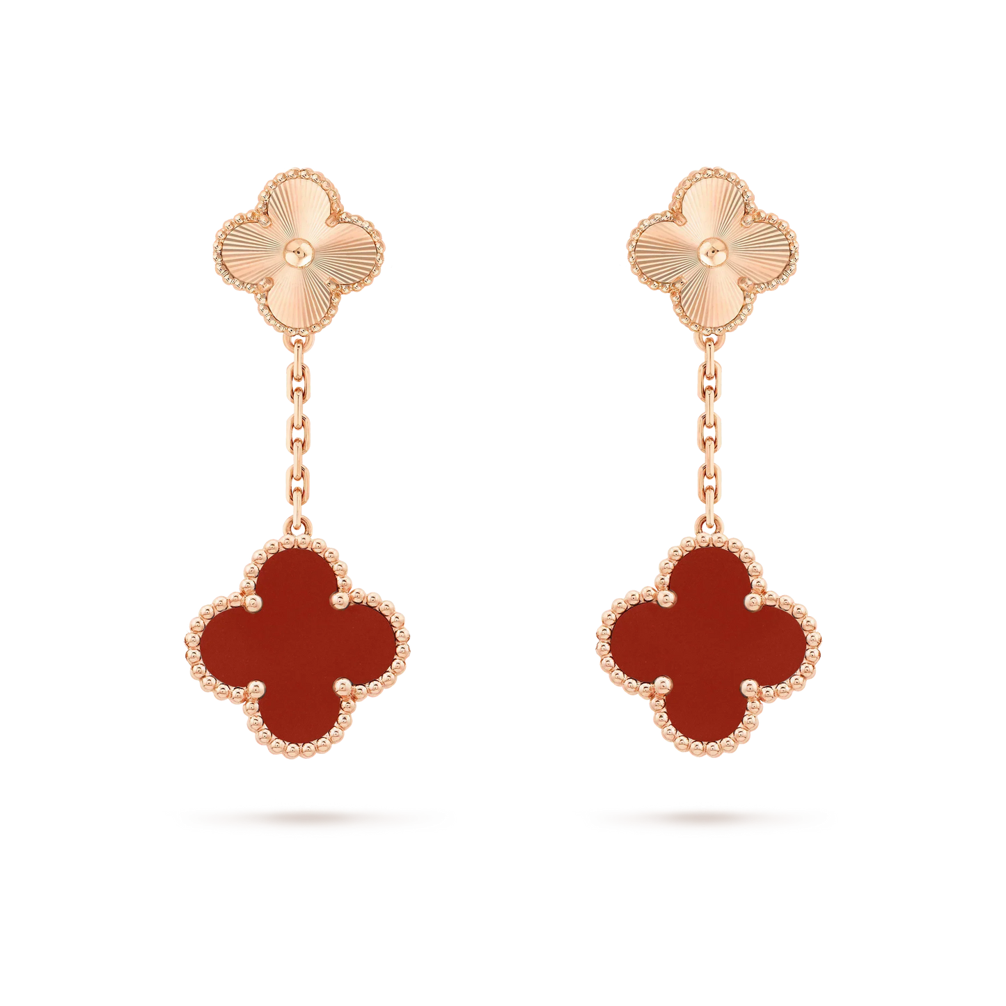 Mysitc CLOVER 2 MOTIF  LASER CARNELIAN EARRINGS