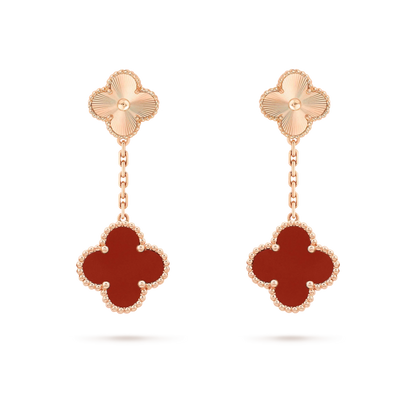 Mysitc CLOVER 2 MOTIF  LASER CARNELIAN EARRINGS