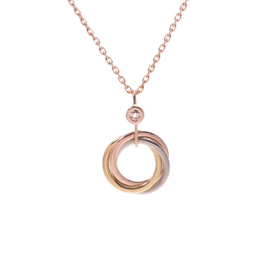 Mysitc TRINITY SILVER GOLD PINK GOLD NECKLACE