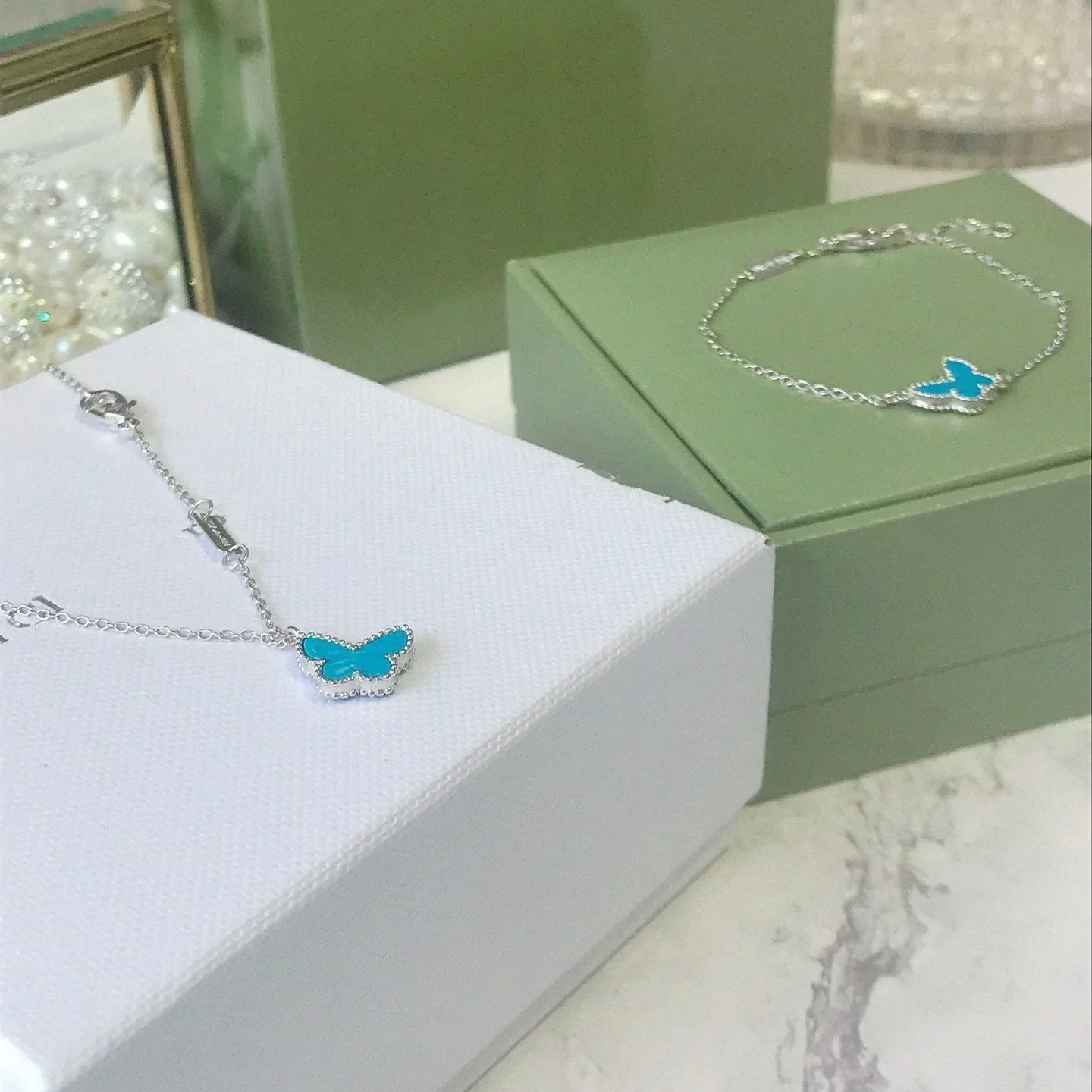 Mysitc BUTTERFLY TURQUOISE BUTTERFLY BRACELET SILVER