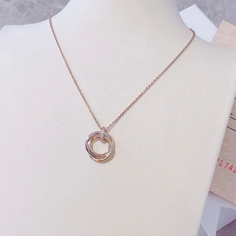 Mysitc TRINITY NECKLACE GOLD  DIAMONDS