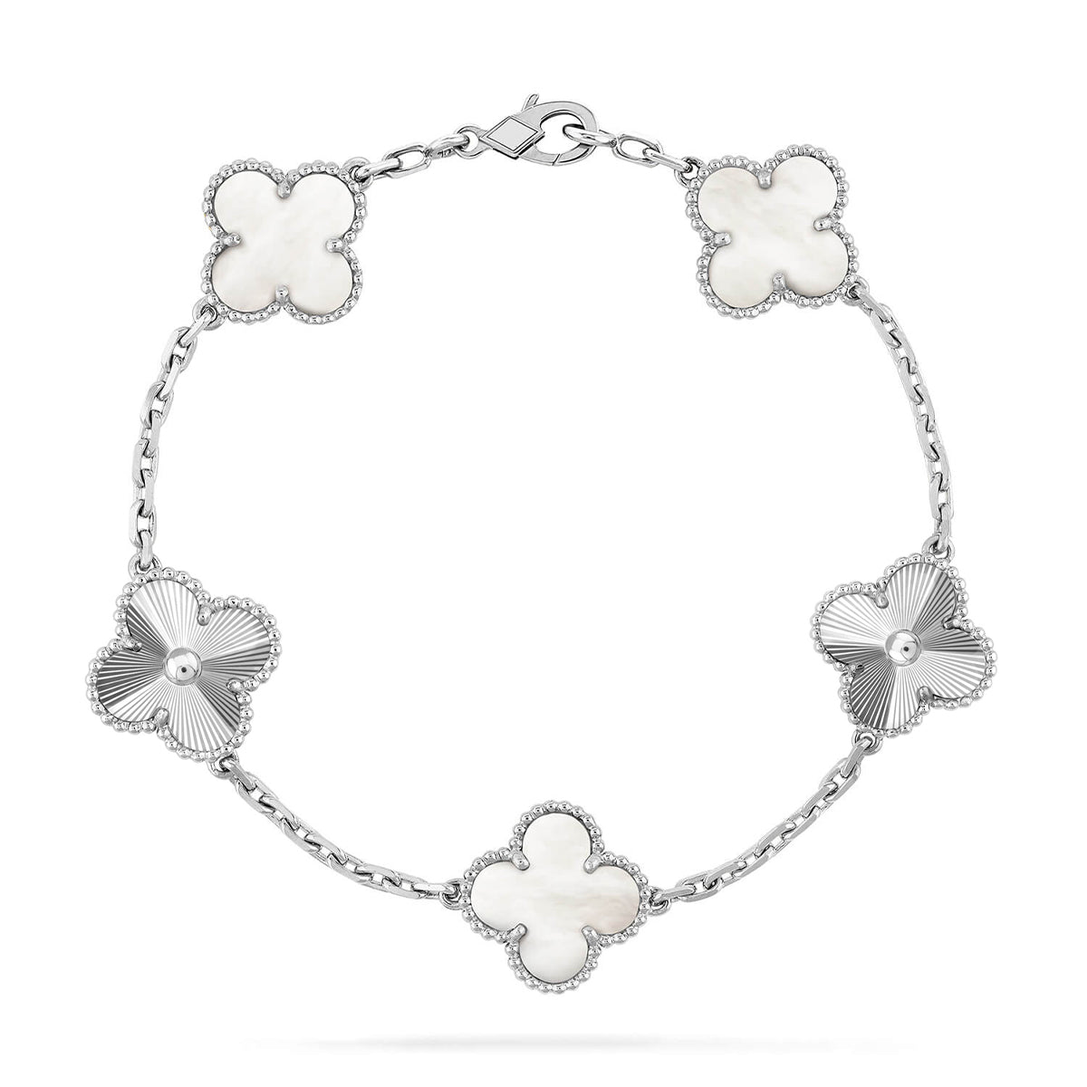 [Mysitc ]New CLOVER WHITE PEARL MOP 5 MOTIF BRACELET COLLECTION