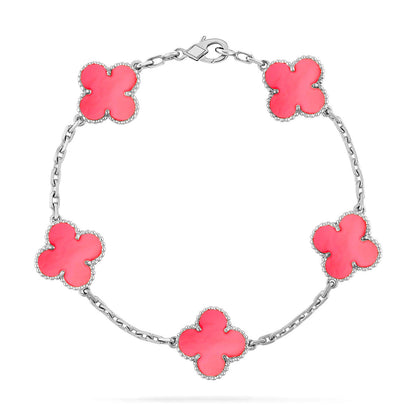 [Mysitc ]New  CLOVER 5 MOTIFS  PINK MOP BRACELET COLLECTION
