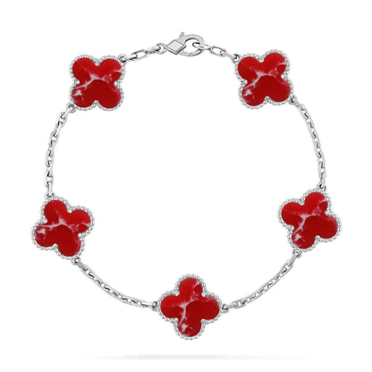 [Mysitc ]New CLOVER 5 MOTIF RED PATTERN BRACELET COLLECTION