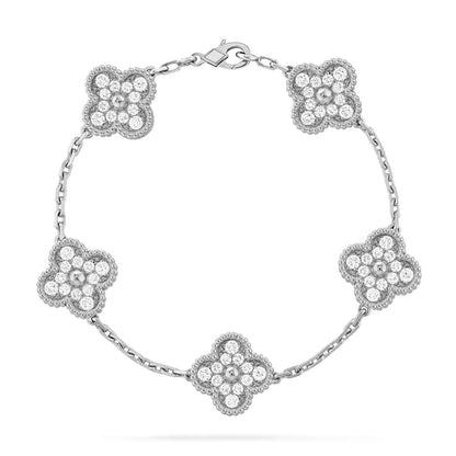 [Mysitc ] New  CLOVER 5 MOTIF FULL DIAMOND BRACELET COLLECTION
