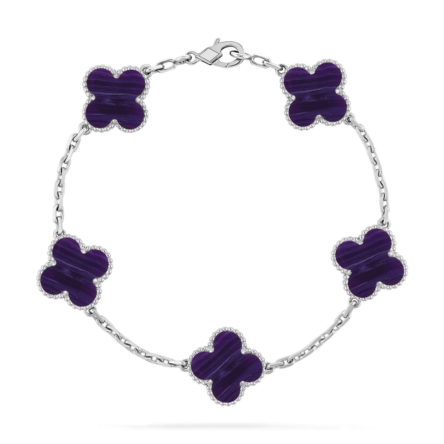 [Mysitc ]New CLOVER 5 MOTIF PURPLE STRIPES BRACELET COLLECTION